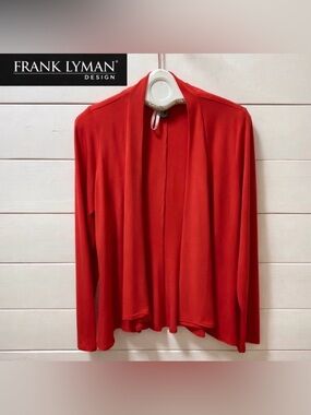 FRANK LYMAN DESIGN Red Open-Front Jacket Size 8